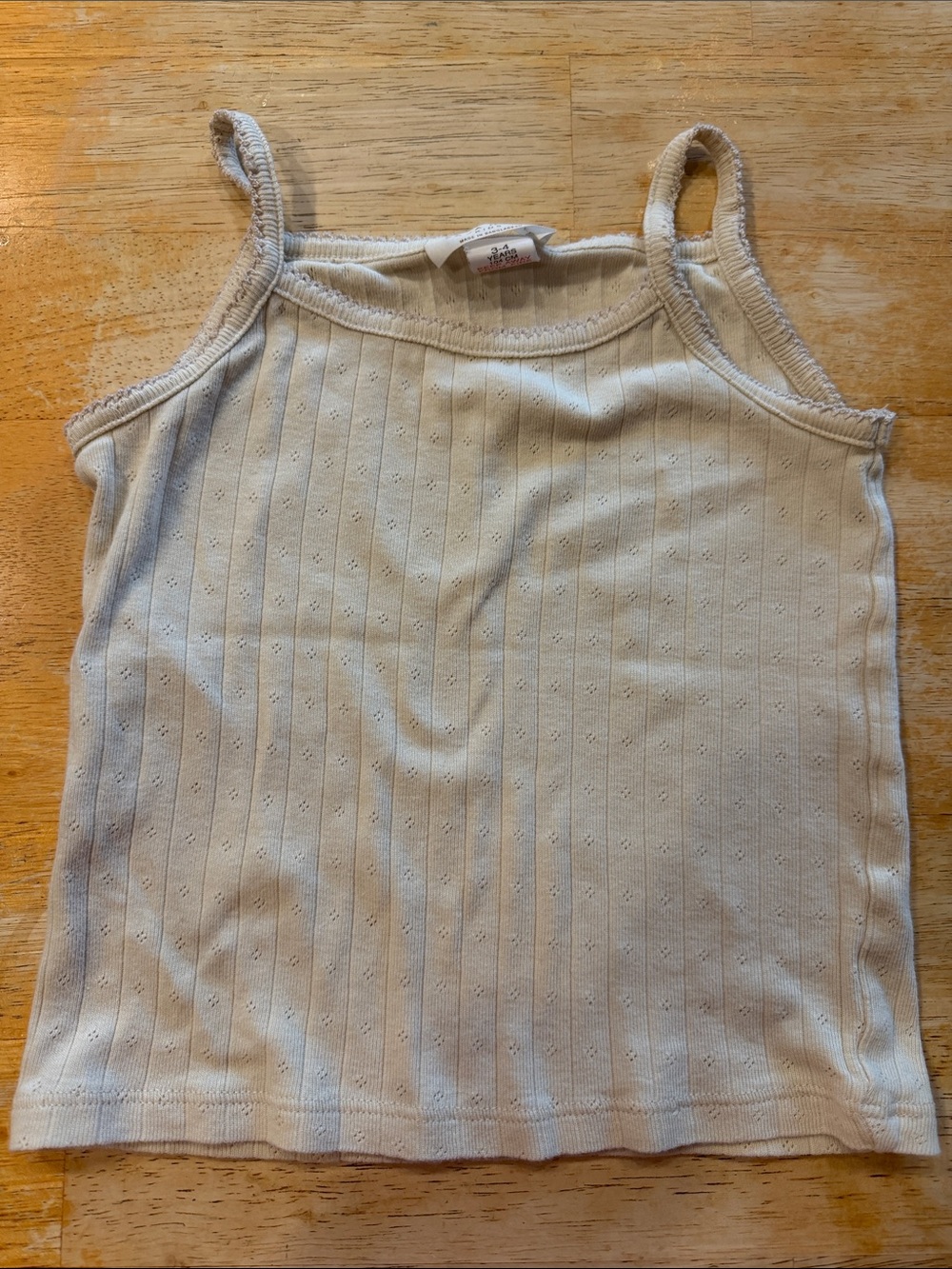 Zara Home Kids Beige Pointelle Cami Tank Top Size 3-4 Years